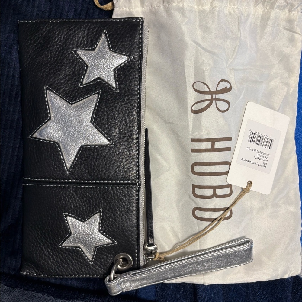 Hobo Black and Silver Star Clutch